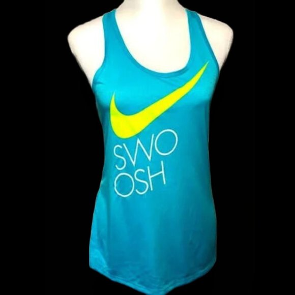 NWT NIKE Women Performance DRI-FIT Racerback LOGO SWOOSH Graphic Tank Top Run - Picture 7 of 7